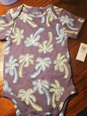 Old Navy Navy Palm-Print Short-Sleeve One-Piece